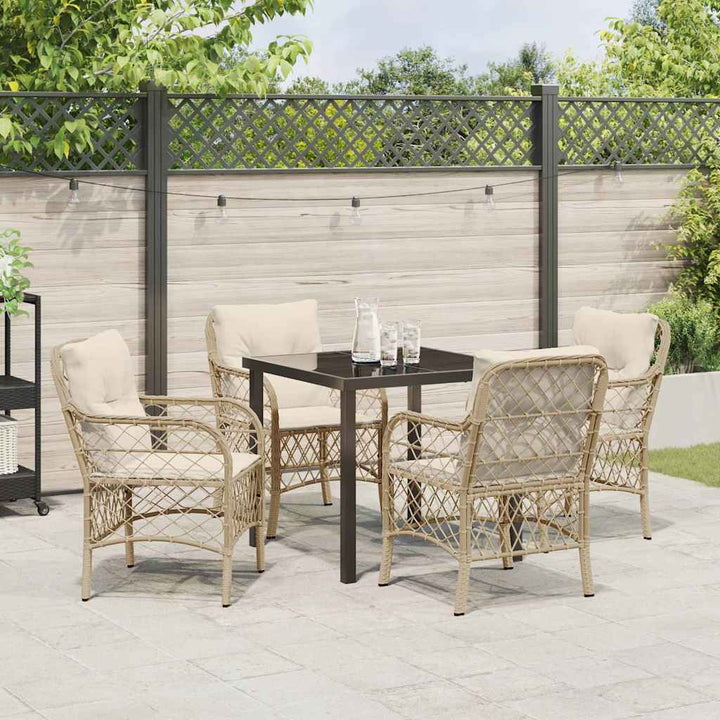 Have Spisebordssæt med pude 5 pcs Beige Poly rattan