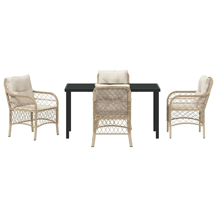 Have Spisebordssæt med pude 5 pcs Beige Poly rattan