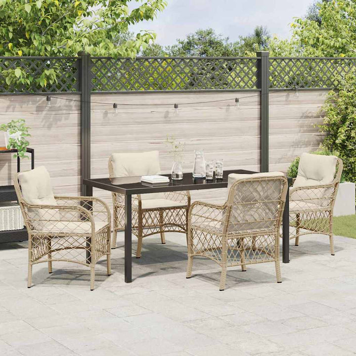 Have Spisebordssæt med pude 5 pcs Beige Poly rattan