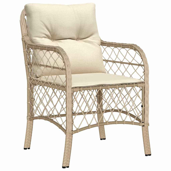 Have Spisebordssæt med pude 5 pcs Beige Poly rattan