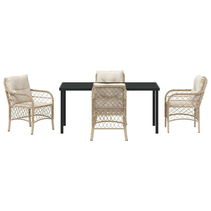 Have Spisebordssæt med pude 5 pcs Beige Poly rattan