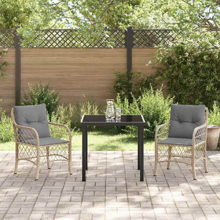 Have Spisebordssæt med pude 3 pcs Beige Poly rattan