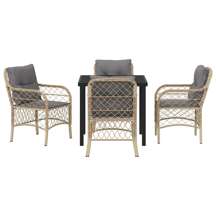 Have Spisebordssæt med pude 5 pcs Beige Poly rattan