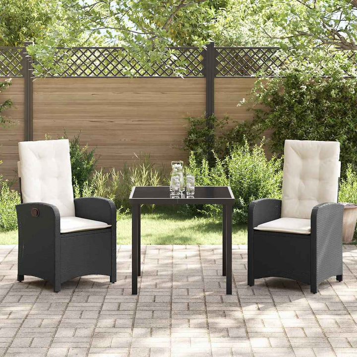 Have Spisebordssæt 3 pcs Sort polyrattan