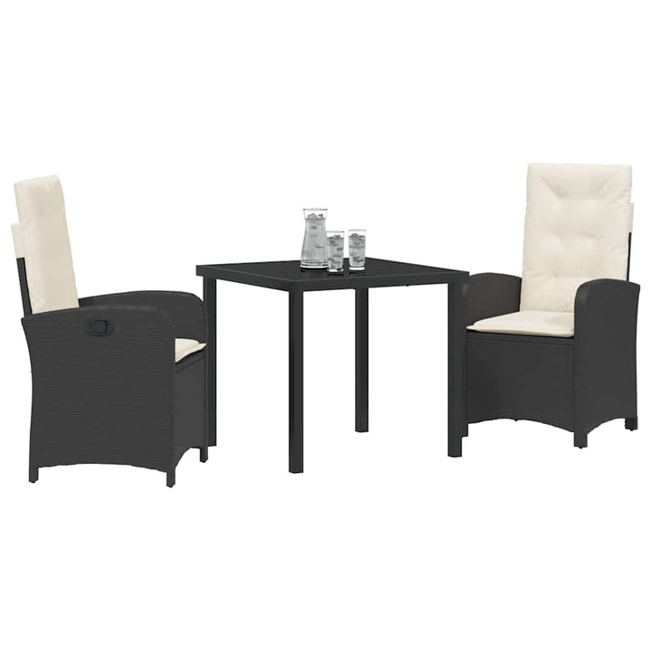 Have Spisebordssæt 3 pcs Sort polyrattan