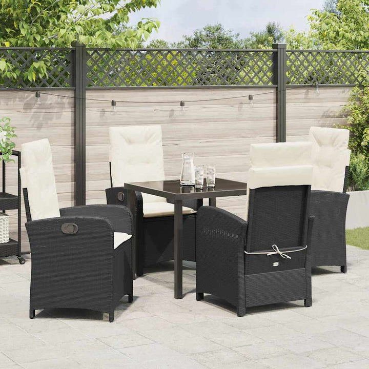 Have Spisebordssæt 5 pcs Sort polyrattan