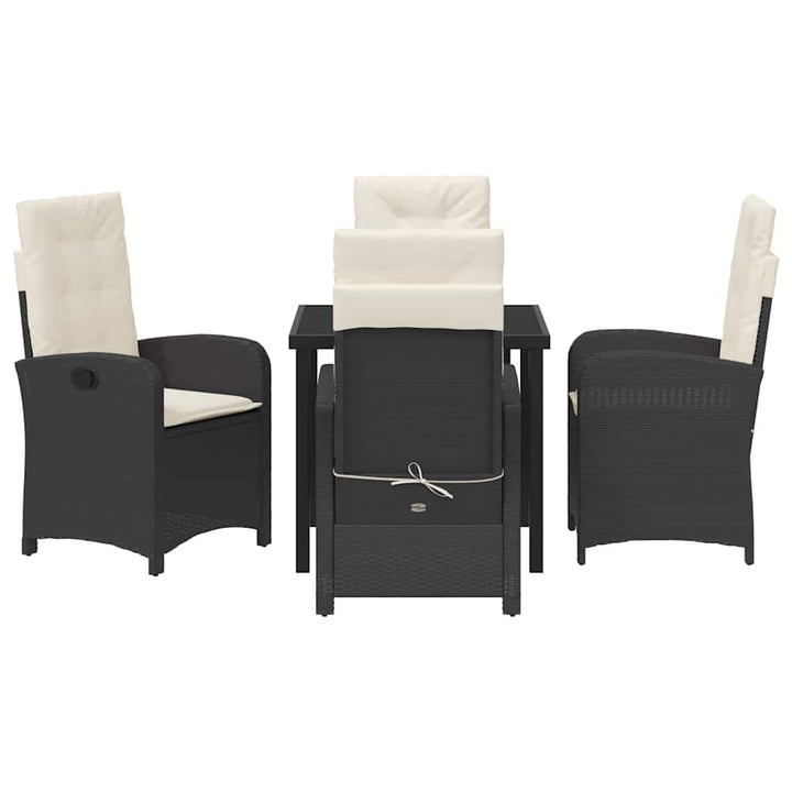Have Spisebordssæt 5 pcs Sort polyrattan