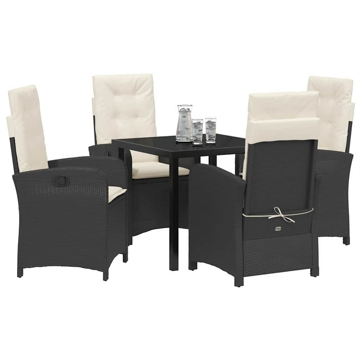 Have Spisebordssæt 5 pcs Sort polyrattan