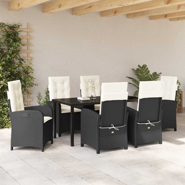 Have Spisebordssæt 7 pcs Sort polyrattan