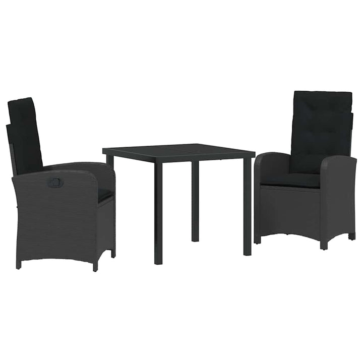 Have Spisebordssæt 3 pcs Sort polyrattan