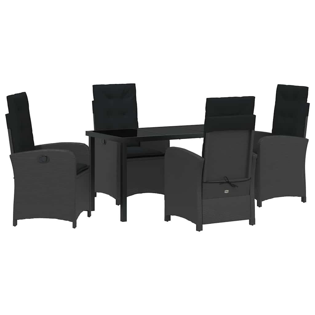 Have Spisebordssæt 5 pcs Sort polyrattan