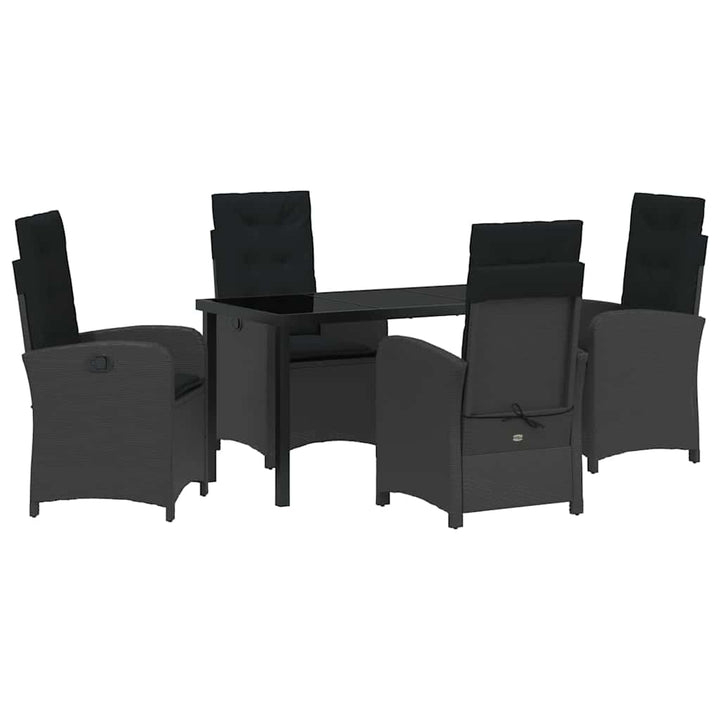 Have Spisebordssæt 5 pcs Sort polyrattan
