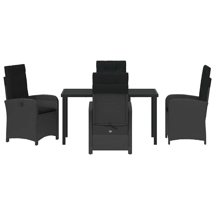 Have Spisebordssæt 5 pcs Sort polyrattan