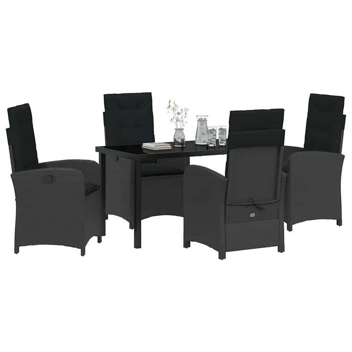 Have Spisebordssæt 5 pcs Sort polyrattan