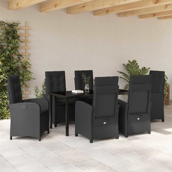 Have Spisebordssæt 7 pcs Sort polyrattan