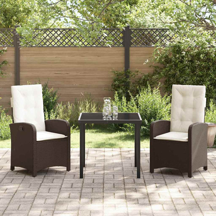 Have Spisebordssæt 3 pcs Brun polyrattan