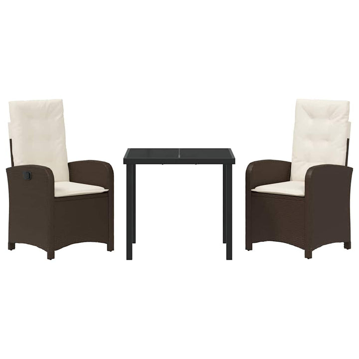 Have Spisebordssæt 3 pcs Brun polyrattan