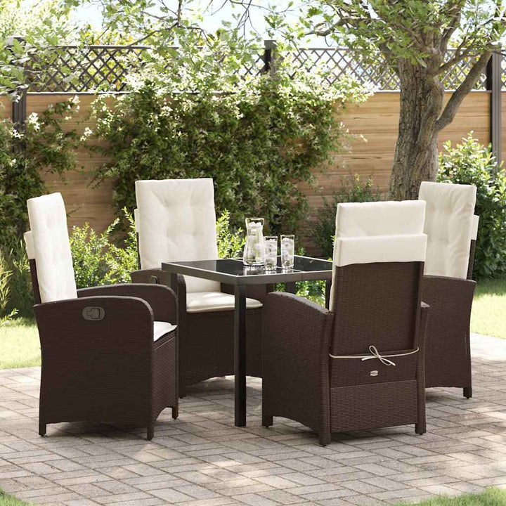 Have Spisebordssæt 5 pcs Brun polyrattan