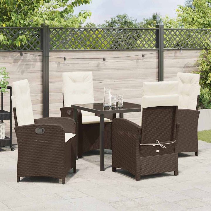 Have Spisebordssæt 5 pcs Brun polyrattan
