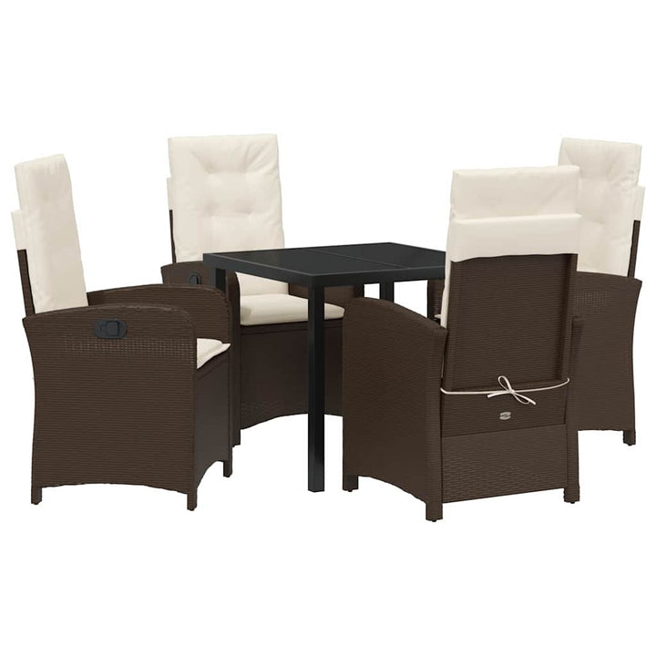 Have Spisebordssæt 5 pcs Brun polyrattan