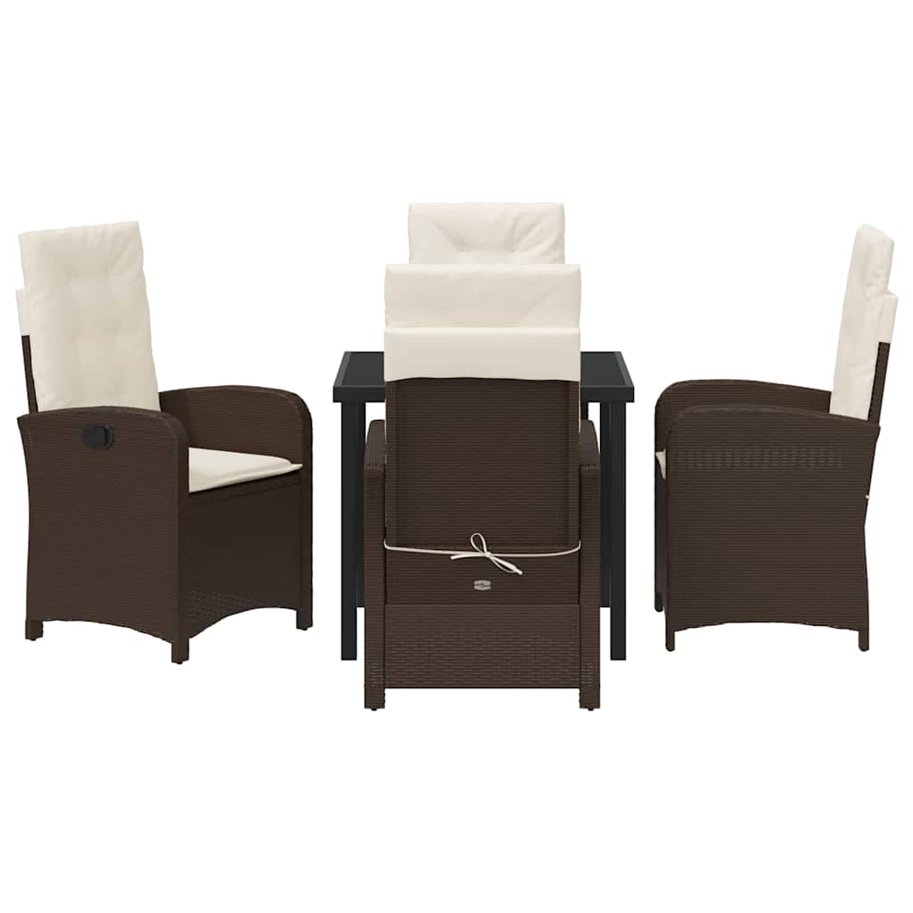 Have Spisebordssæt 5 pcs Brun polyrattan