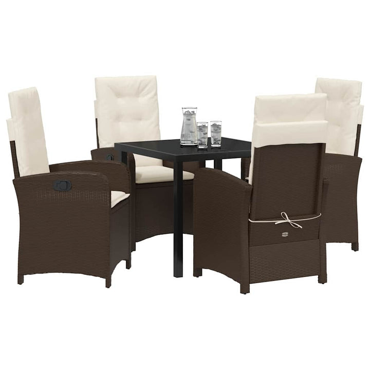 Have Spisebordssæt 5 pcs Brun polyrattan