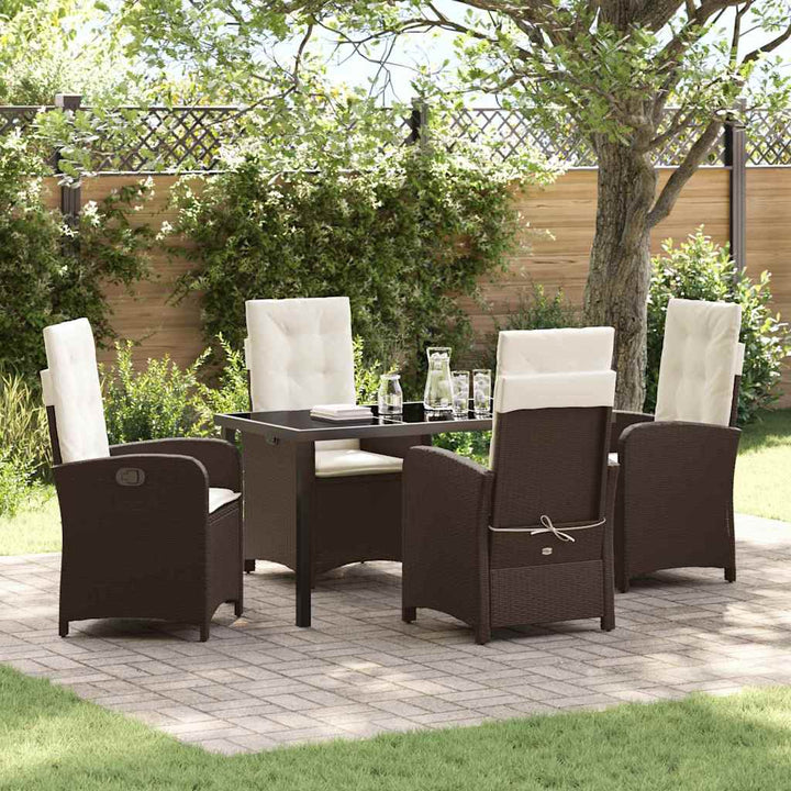 Have Spisebordssæt 5 pcs Brun polyrattan