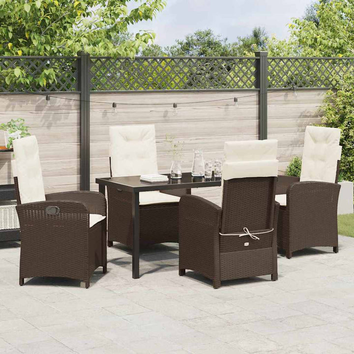Have Spisebordssæt 5 pcs Brun polyrattan