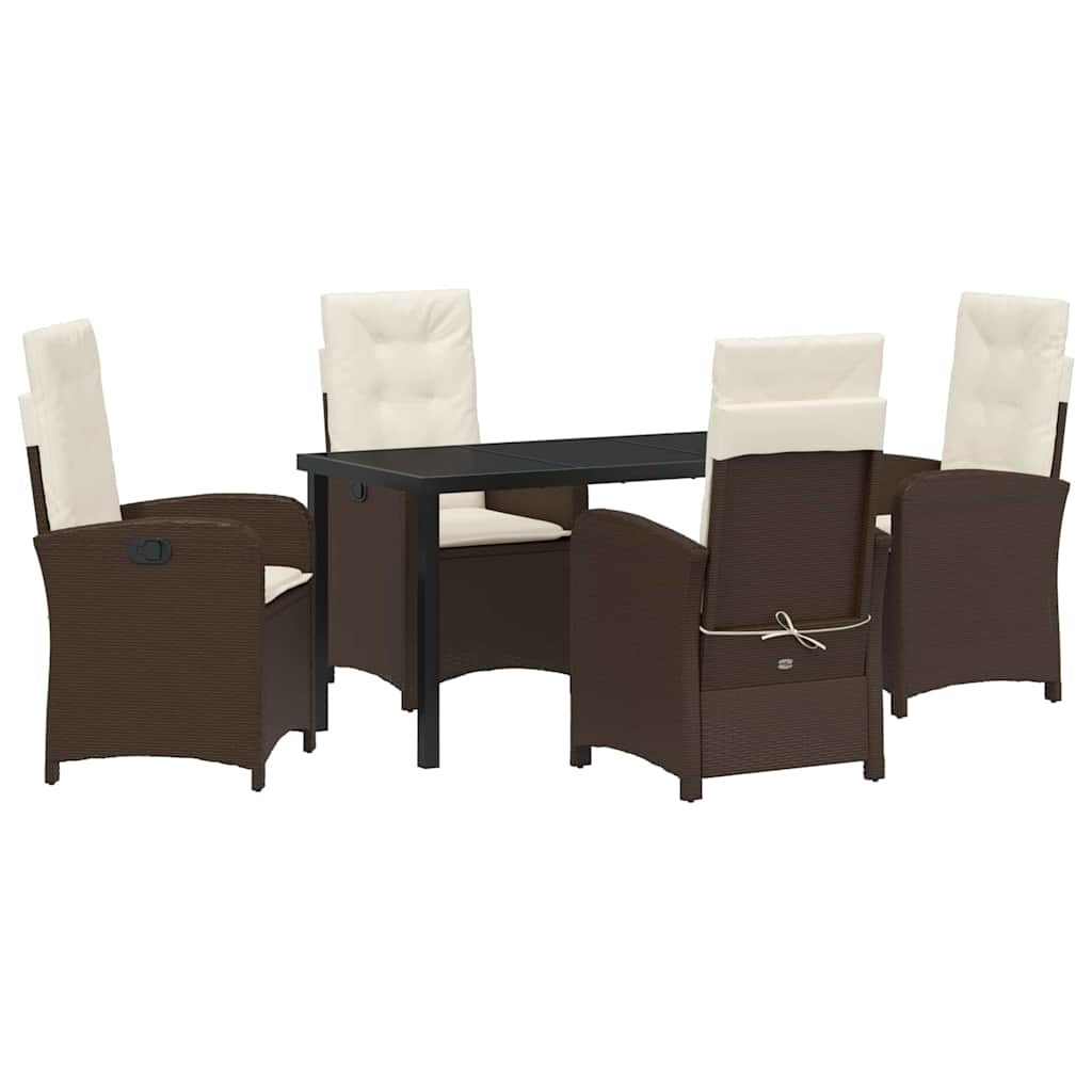 Have Spisebordssæt 5 pcs Brun polyrattan