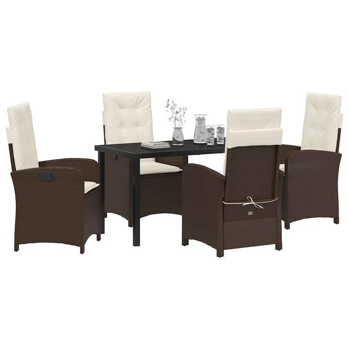 Have Spisebordssæt 5 pcs Brun polyrattan