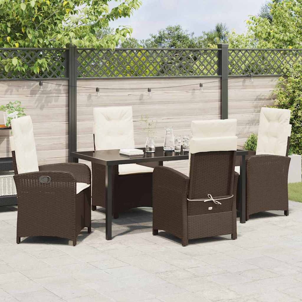 Have Spisebordssæt 5 pcs Brun polyrattan