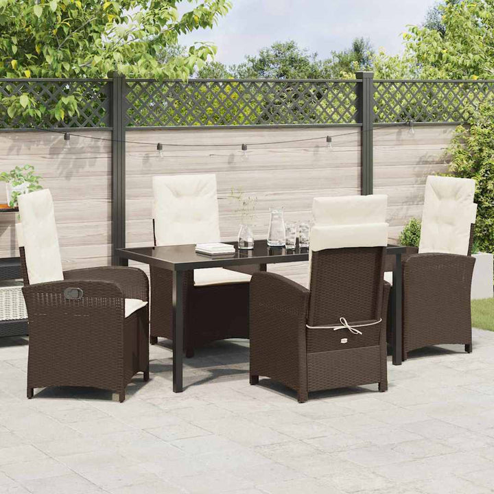 Have Spisebordssæt 5 pcs Brun polyrattan