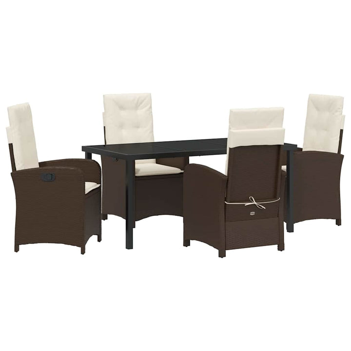 Have Spisebordssæt 5 pcs Brun polyrattan