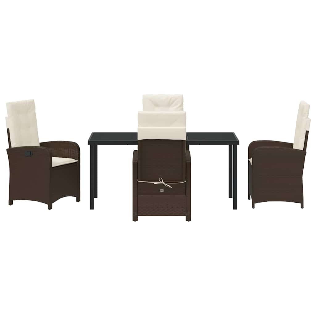 Have Spisebordssæt 5 pcs Brun polyrattan