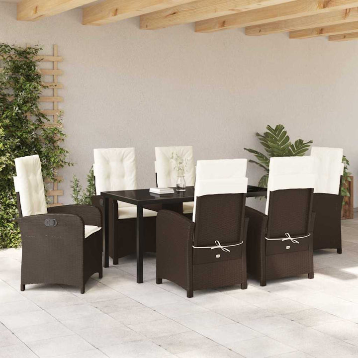 Have Spisebordssæt 7 pcs Brun polyrattan