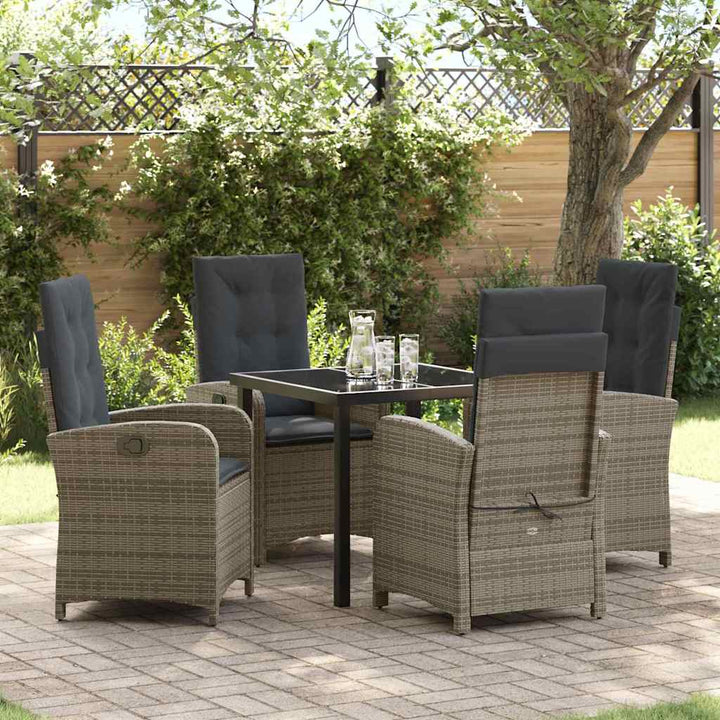 Have Spisebordssæt 5 pcs Grå polyrattan