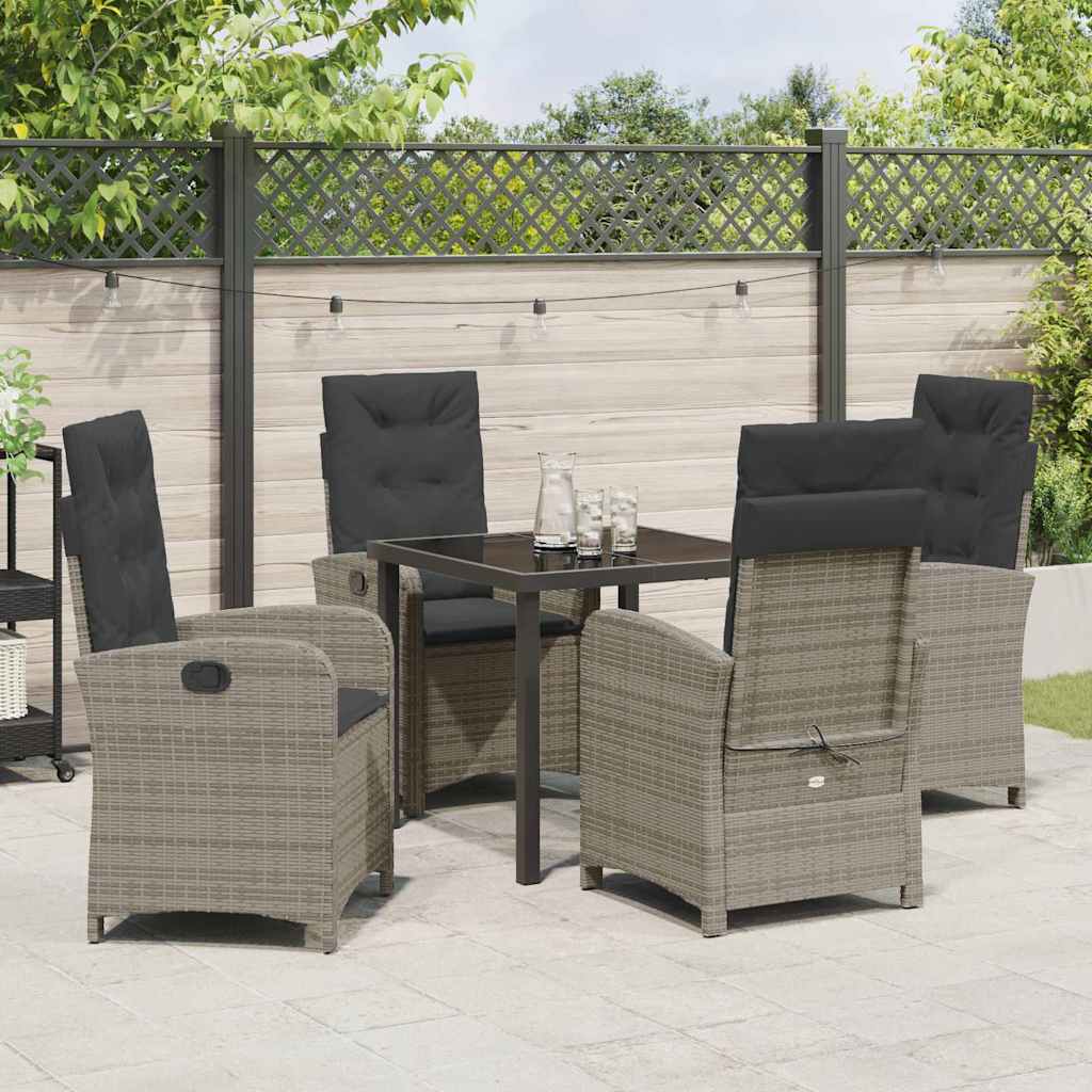 Have Spisebordssæt 5 pcs Grå polyrattan