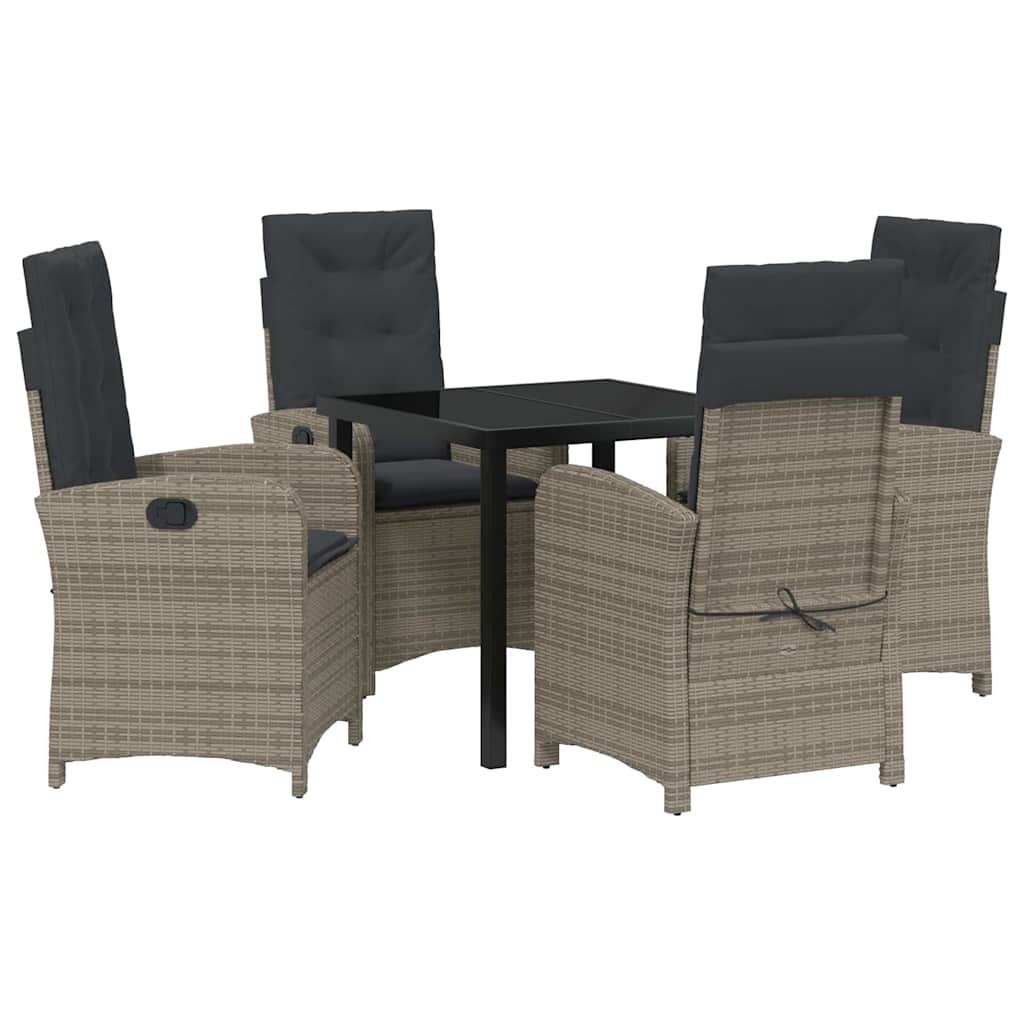Have Spisebordssæt 5 pcs Grå polyrattan