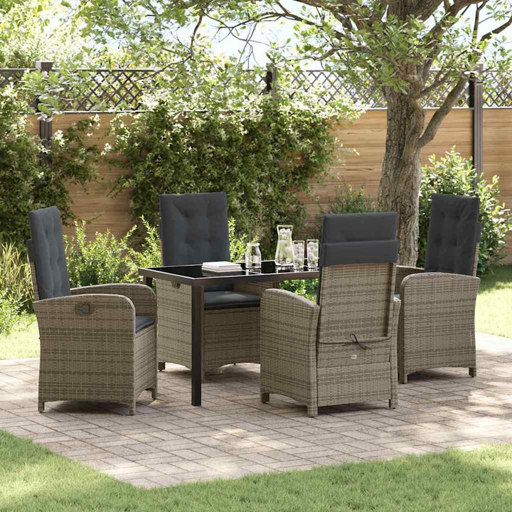 Have Spisebordssæt 5 pcs Grå polyrattan