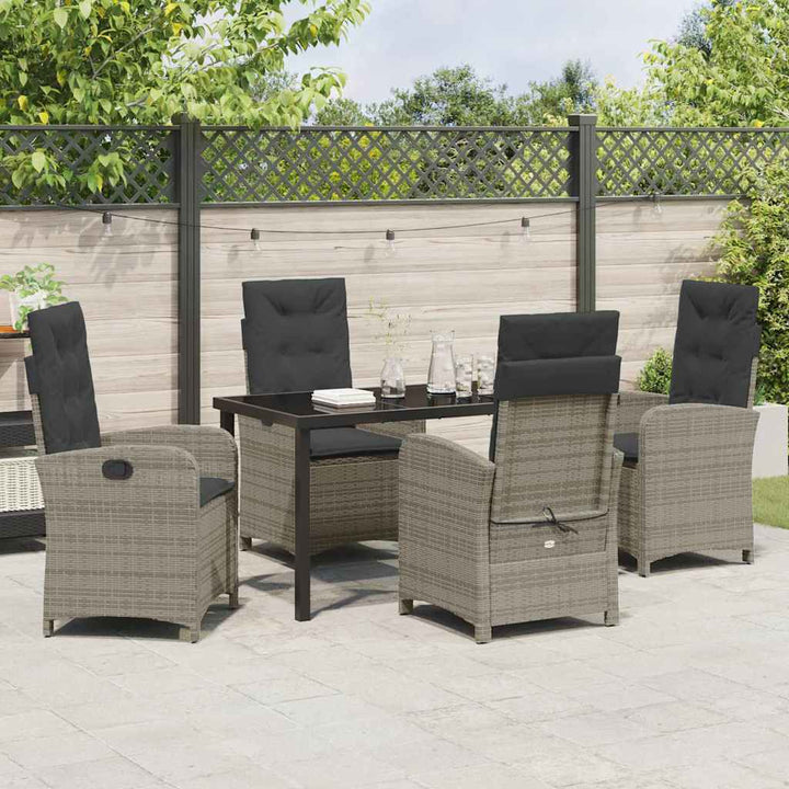 Have Spisebordssæt 5 pcs Grå polyrattan