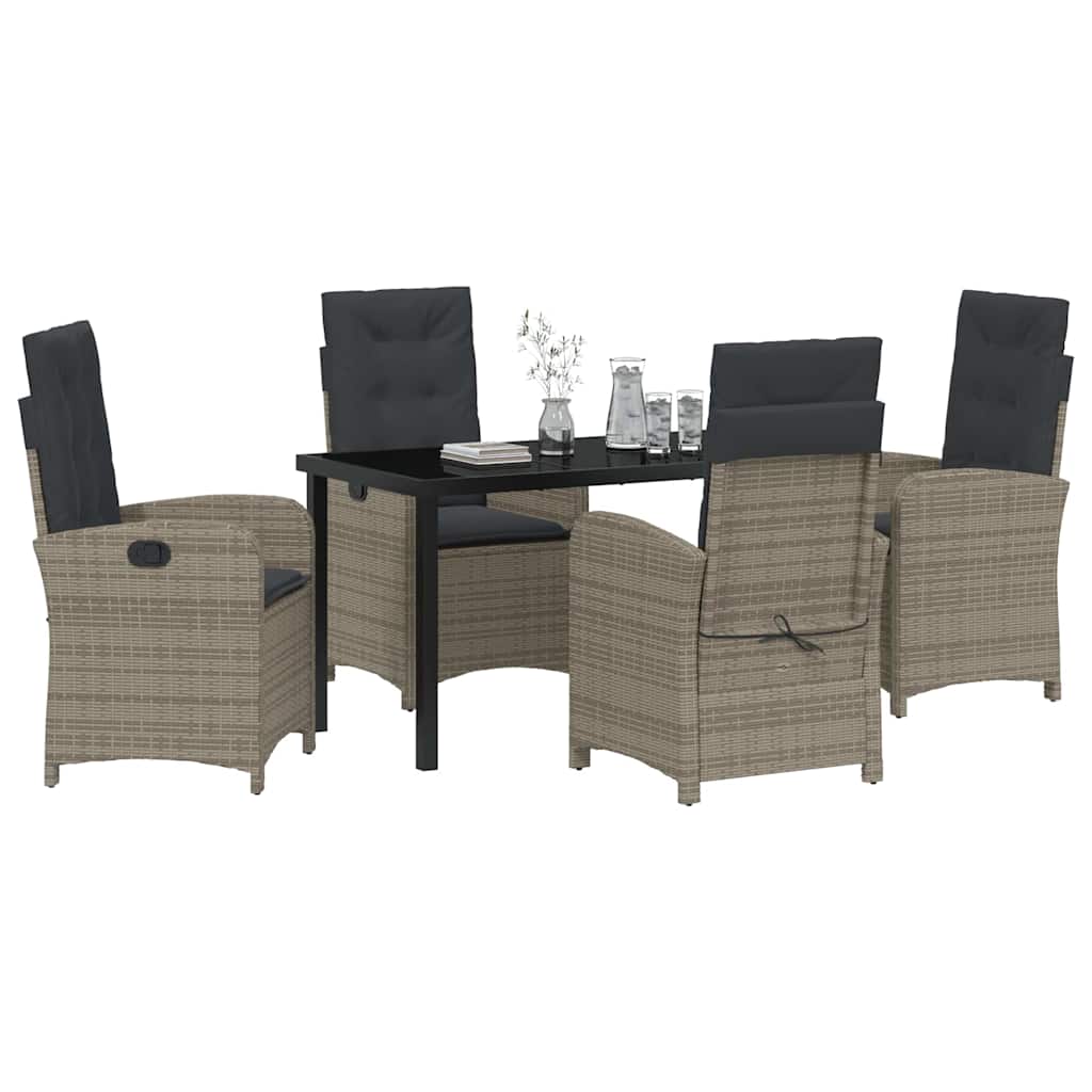 Have Spisebordssæt 5 pcs Grå polyrattan