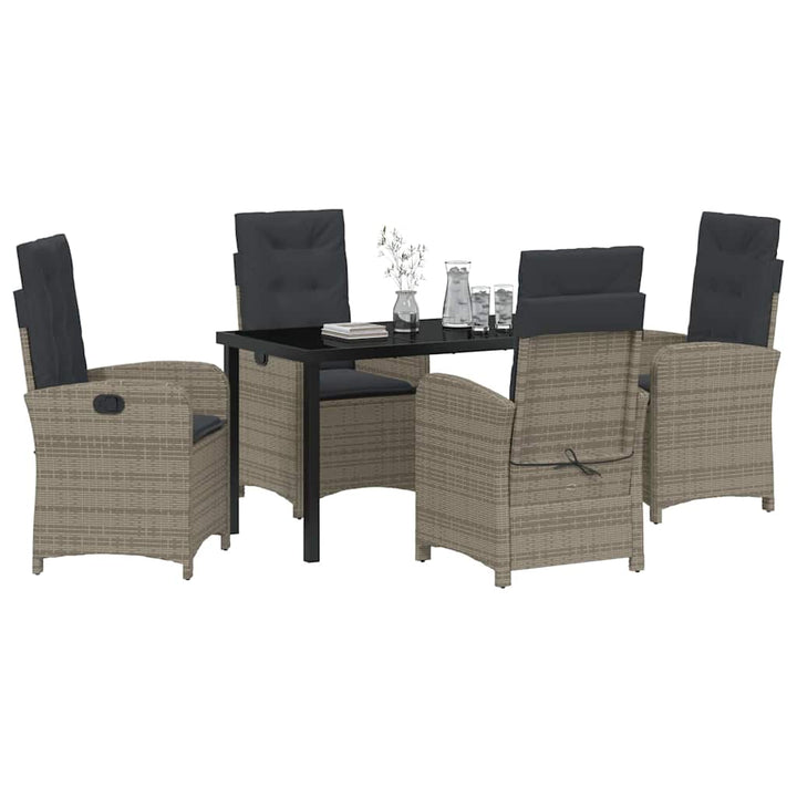 Have Spisebordssæt 5 pcs Grå polyrattan
