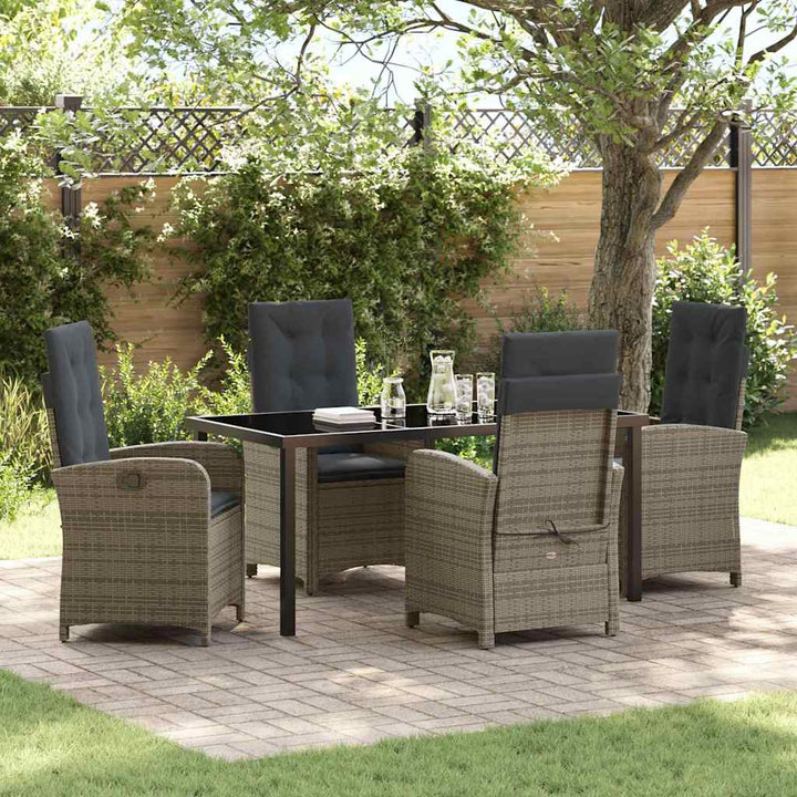 Have Spisebordssæt 5 pcs Grå polyrattan