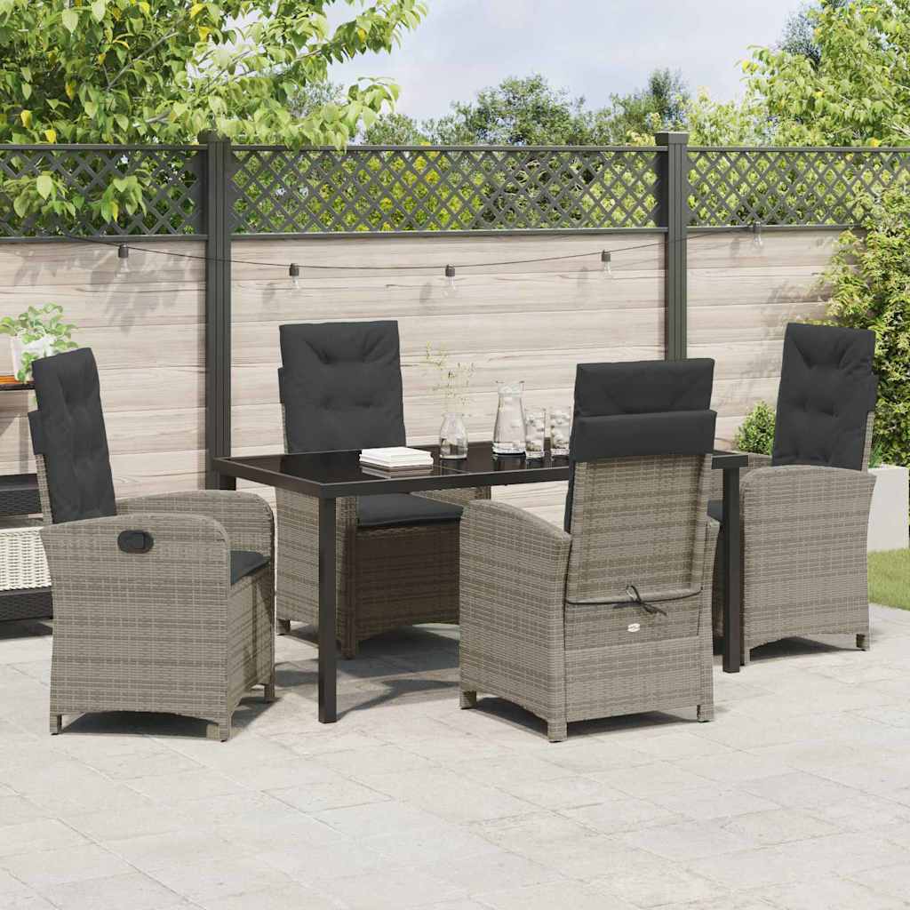 Have Spisebordssæt 5 pcs Grå polyrattan