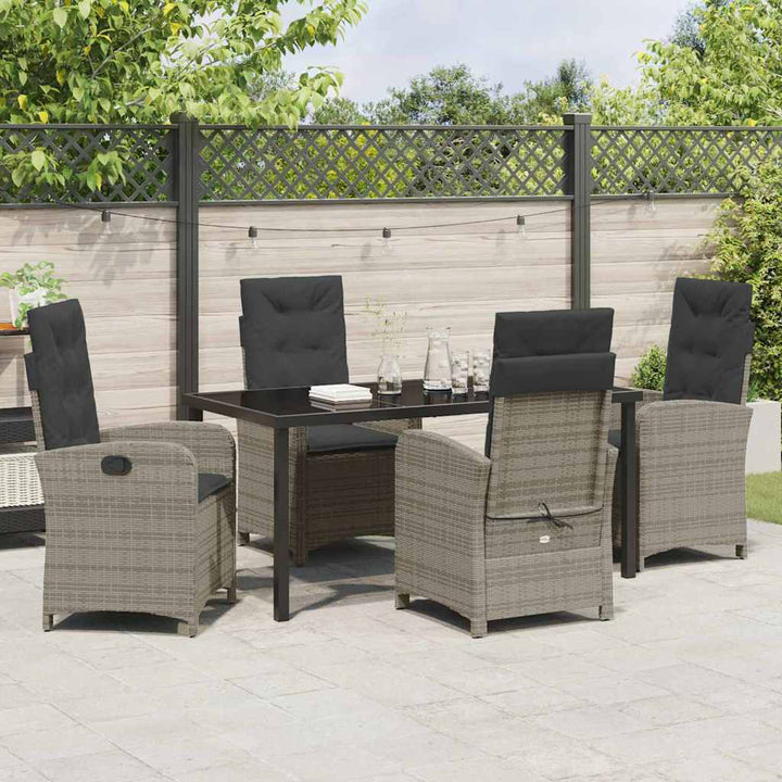 Have Spisebordssæt 5 pcs Grå polyrattan
