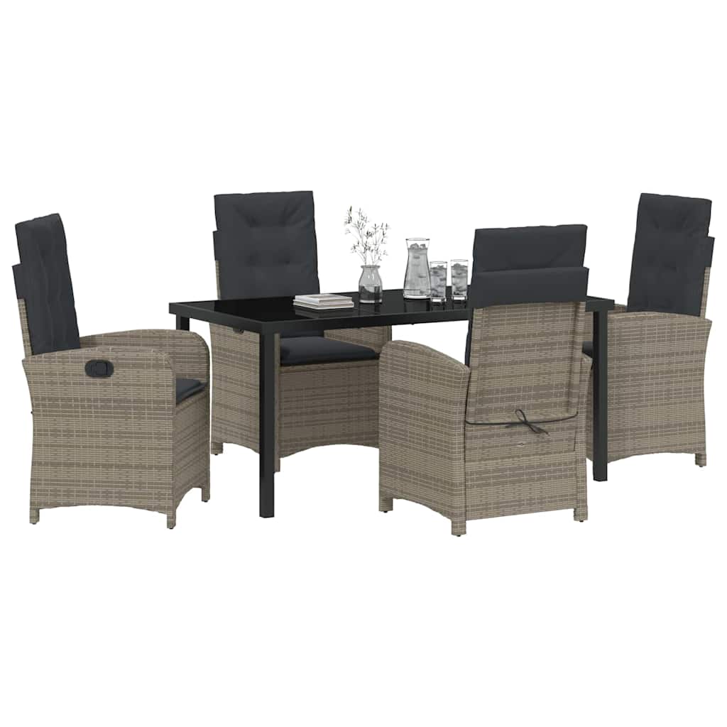 Have Spisebordssæt 5 pcs Grå polyrattan