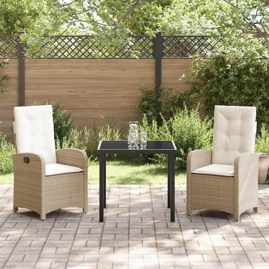 Have Spisebordssæt 3 pcs Beige polyrattan