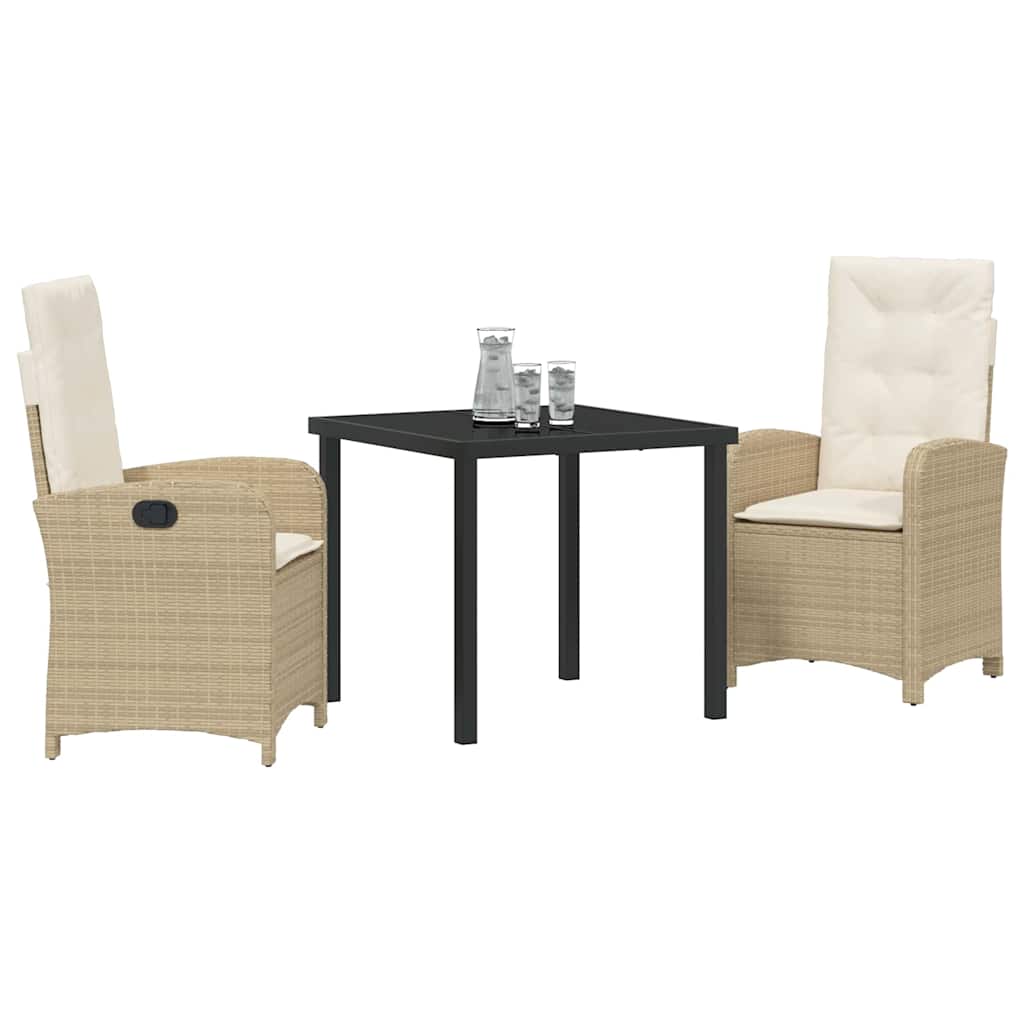 Have Spisebordssæt 3 pcs Beige polyrattan