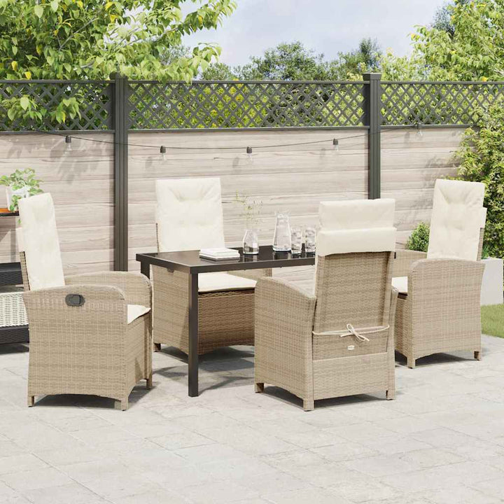 Have Spisebordssæt 5 pcs Beige polyrattan