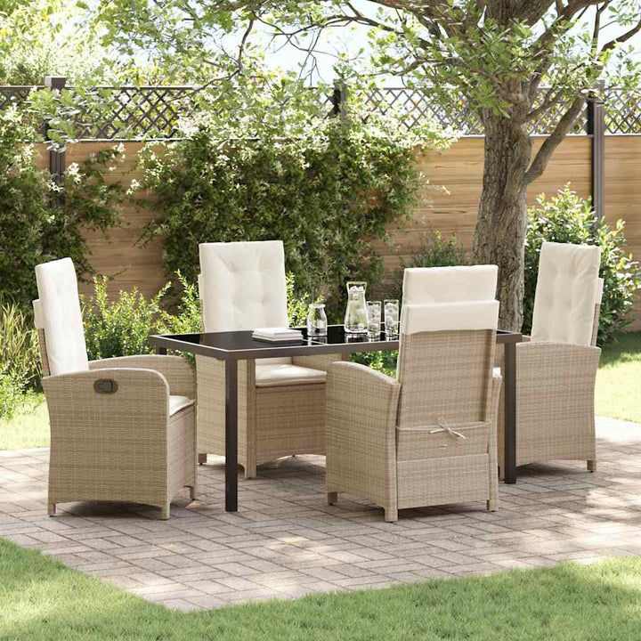 Have Spisebordssæt 5 pcs Beige polyrattan